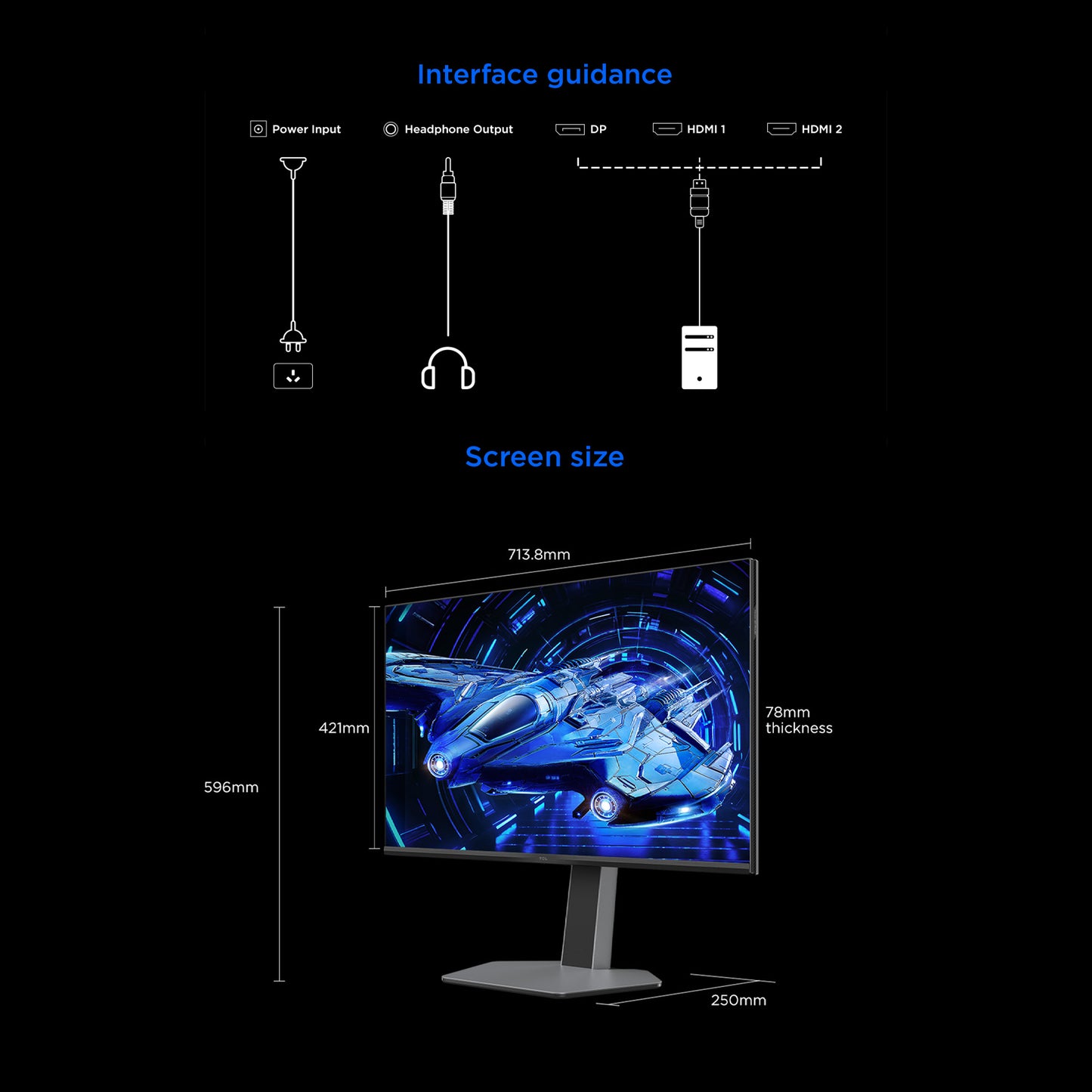 TCL G64 Series 25" & 32" Gaming Monitor QD Mini LED