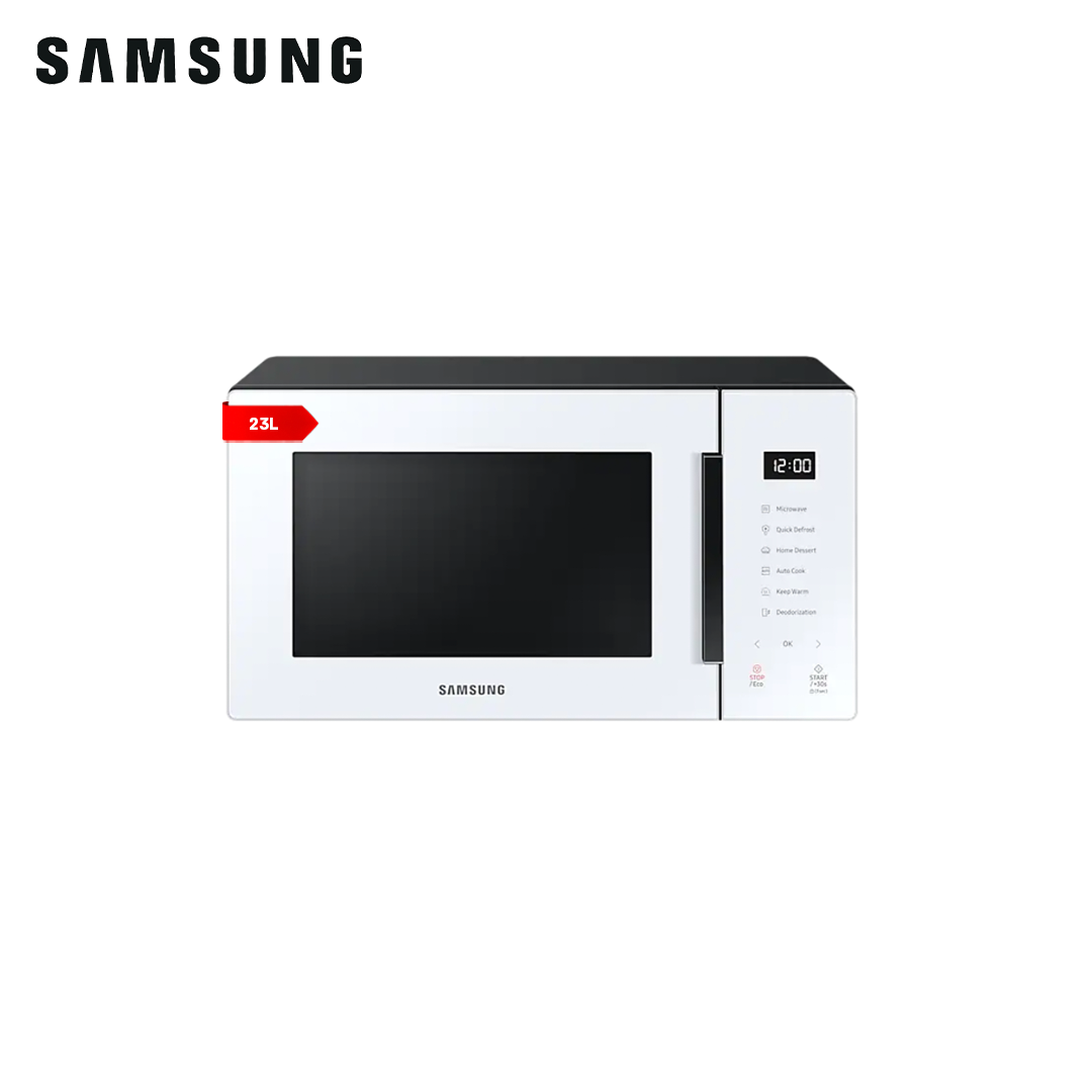 Samsung 23L Bespoke Microwave Oven Solo with Deodorization and Ceramic Inside™ Pure White MS23T5018AW/TC