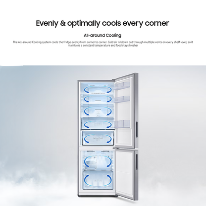 Samsung 10.9 cu.ft. Bottom Mount Freezer No Frost Inverter Refrigerator Power Deodorizer Refined Inox RB30N4020S9/TC