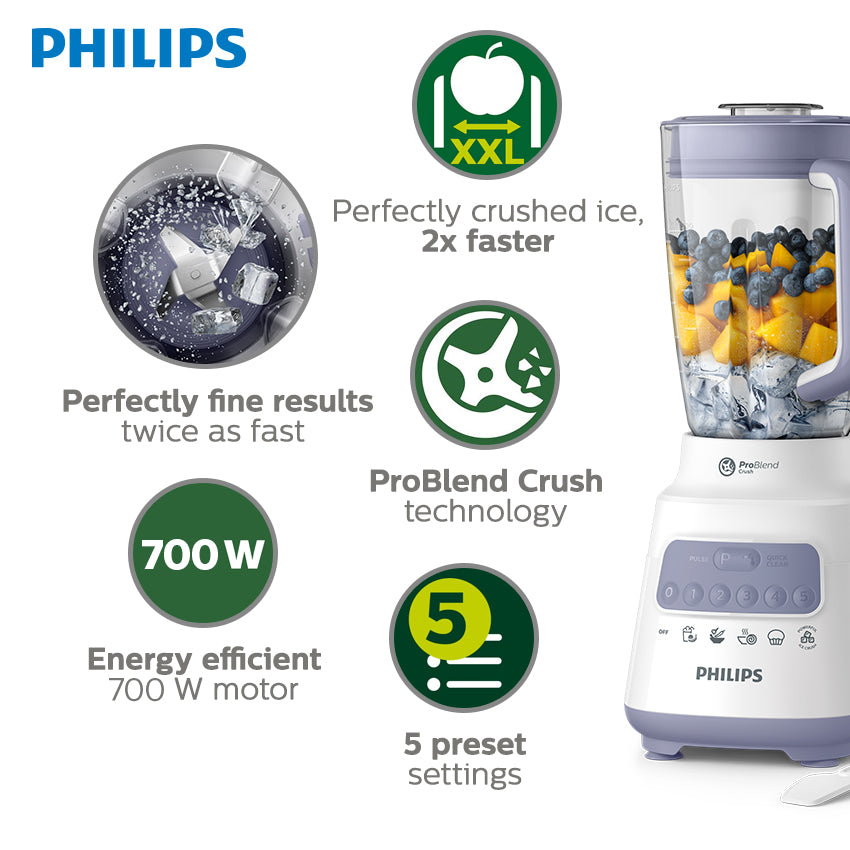 PHILIPS Series 5000 Blender HR2221/00 (2.0L, ProBlend Crush Technology)