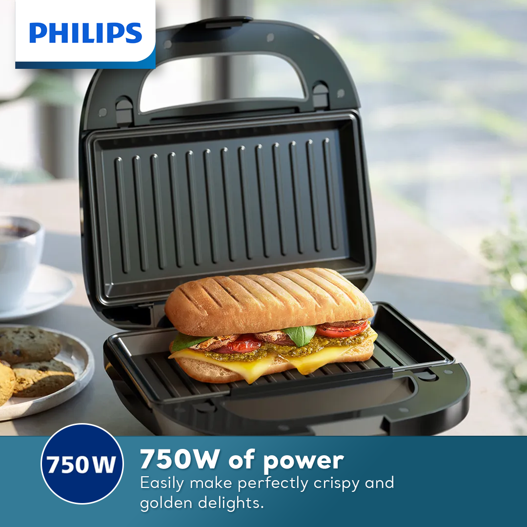 PHILIPS 3-in-1 Sandwich Maker HD2350/80 (Interchangeable Plates)