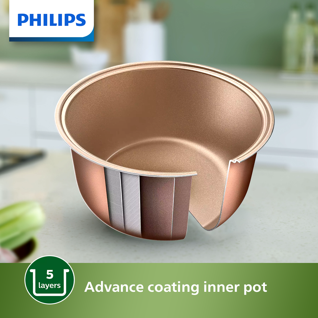 PHILIPS Rice Cooker HD3119/60 (2.0L, Bakuhanseki Coating)