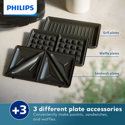 PHILIPS 3-in-1 Sandwich Maker HD2350/80 (Interchangeable Plates)