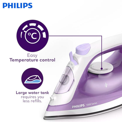 PHILIPS 1000 Series Steam Iron DST1040/30 (2000W, Non Stick Soleplate, Calc Clean)
