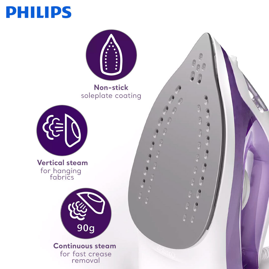PHILIPS 1000 Series Steam Iron DST1040/30 (2000W, Non Stick Soleplate, Calc Clean)