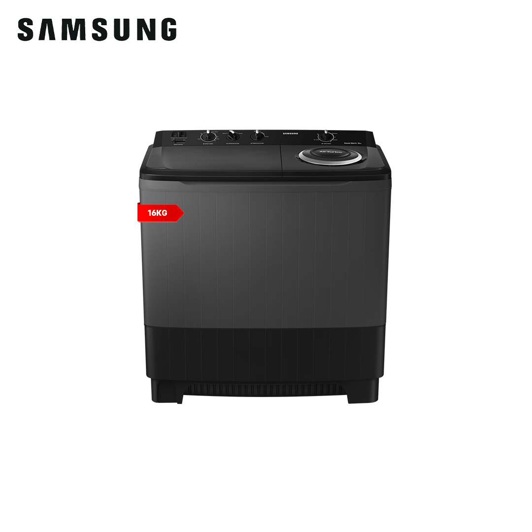 Samsung 16kg Power Storm Twin Tub Washing Machine Black Caviar WT16B5240BA/TC
