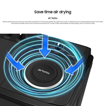 Samsung 16kg Power Storm Twin Tub Washing Machine Black Caviar WT16B5240BA/TC