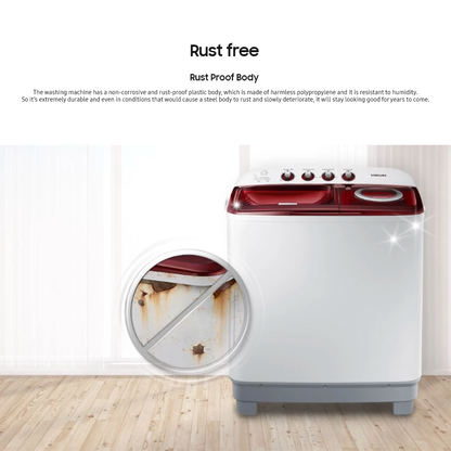 Samsung 8.5kg EZ Wash Tray™ Rust Proof Twin Tub Semi-Automatic Washing Machine Light Gray WT85H3210MG/TC