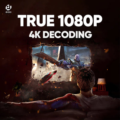EROC Max Pro Projector (Auto Focus 1080P 4K Decoding)