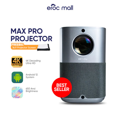 EROC Max Pro Projector (Auto Focus 1080P 4K Decoding)