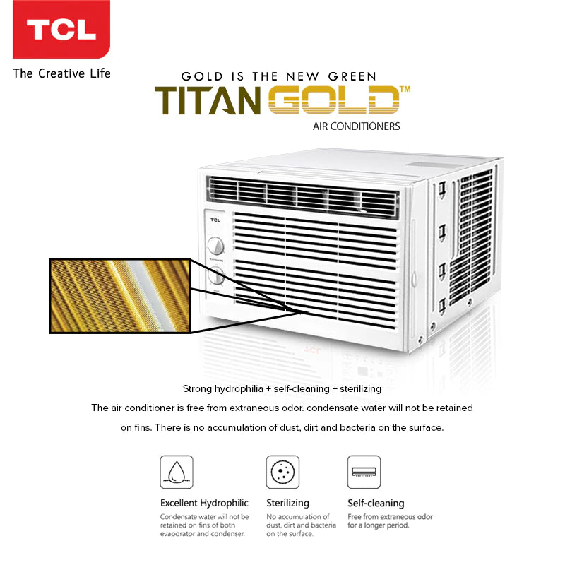 TCL 0.6HP Aircon Window Type Air Conditioner Fast Cooling Auto Protection Easy Clean (TAC-06CWM/F)