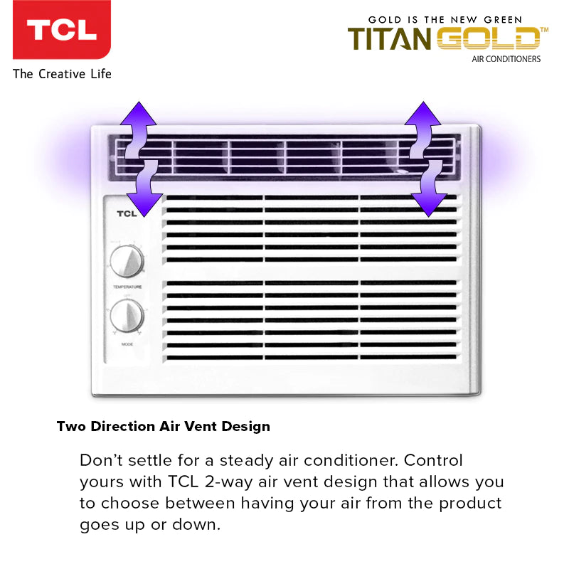 TCL 0.6HP Aircon Window Type Air Conditioner Fast Cooling Auto Protection Easy Clean (TAC-06CWM/F)