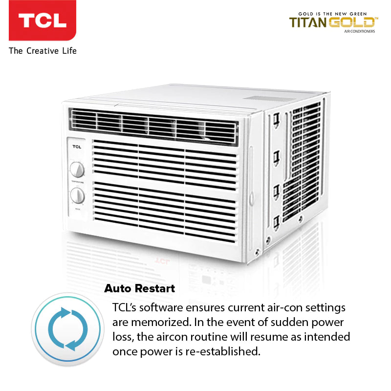 TCL 0.6HP Aircon Window Type Air Conditioner Fast Cooling Auto Protection Easy Clean (TAC-06CWM/F)