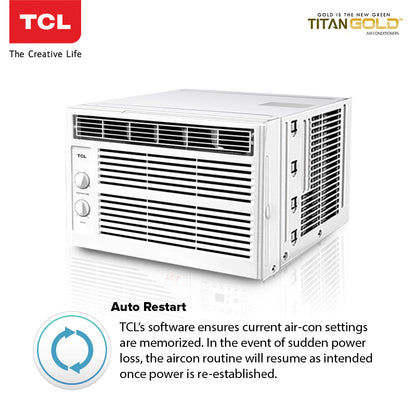 TCL 0.6HP Aircon Window Type Air Conditioner Fast Cooling Auto Protection Easy Clean (TAC-06CWM/F)