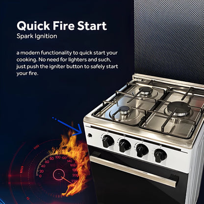 Haier HFS-504G63GOB 50cm 4 Gas Burners