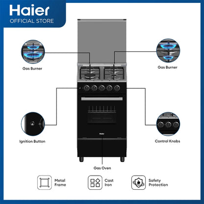 Haier HFS-504G63GOB 50cm 4 Gas Burners