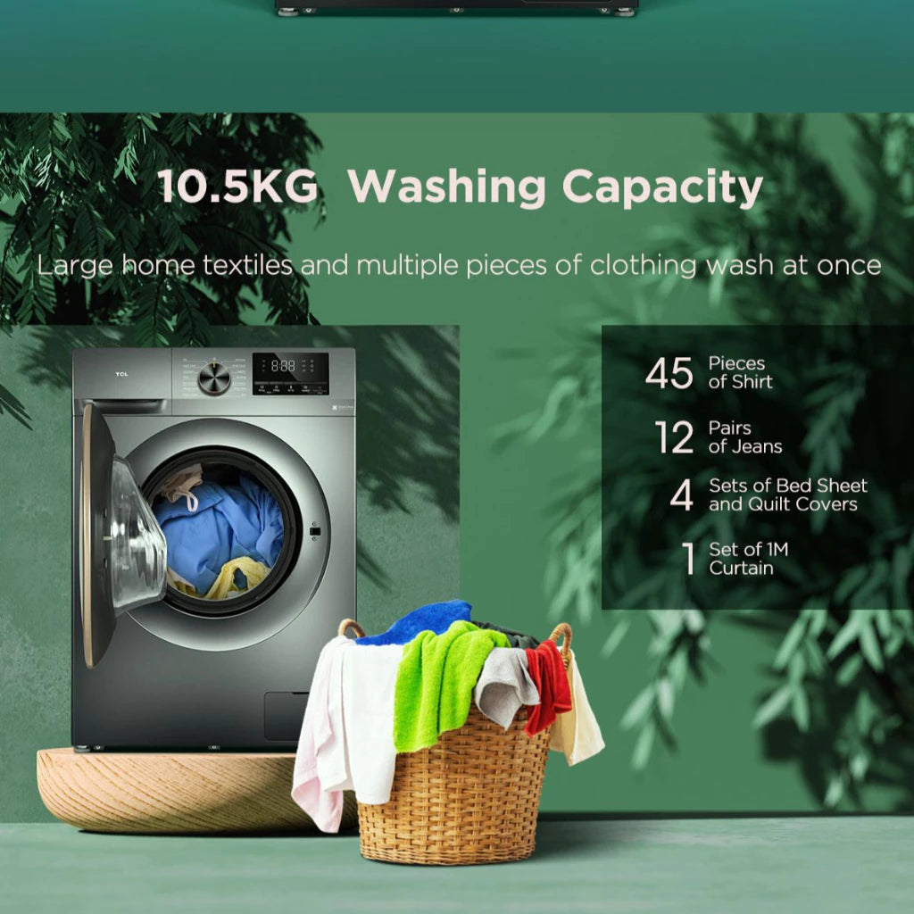 TCL 10.5KG Inverter Front Load Washing Machine TWF105-C20