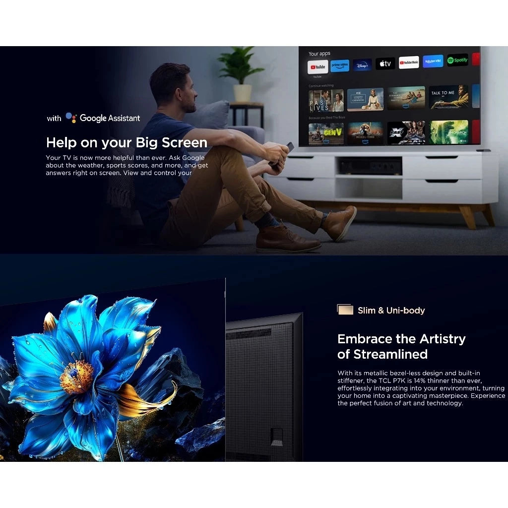 TCL 43/55/65 Inch P7K QLED Google TV