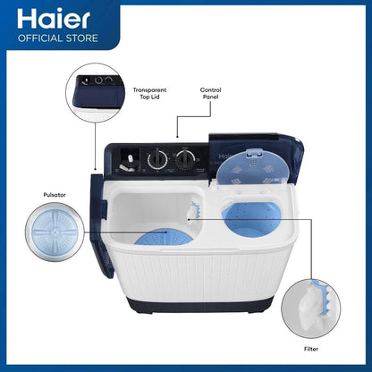 Haier Twin Tub Washing Machine P1217 Soak Wash with Dryer Function
