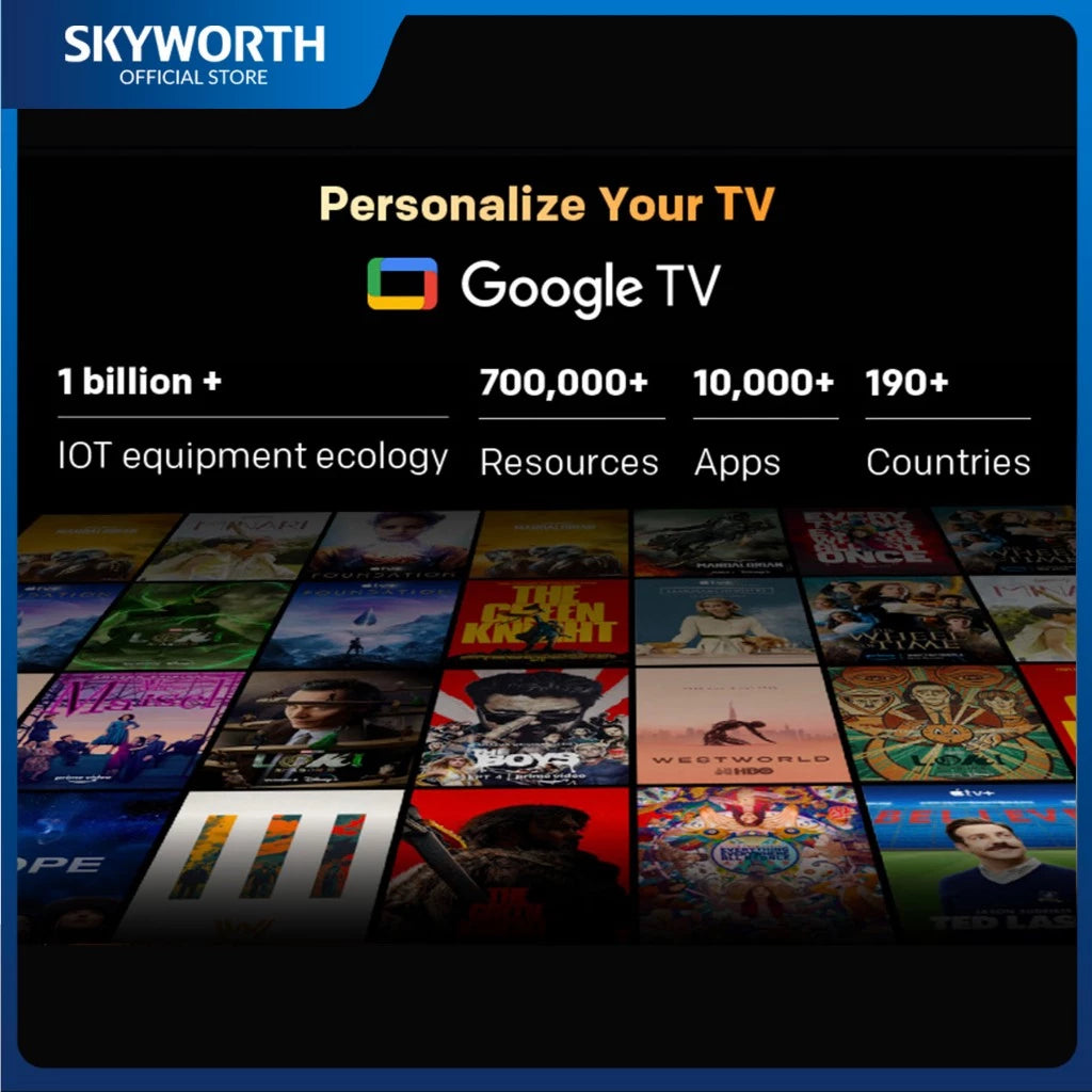 Skyworth 43/55/65 Inch 4K UHD QLED Google TV - QE63G