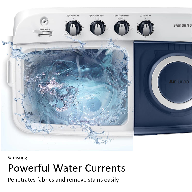 Samsung 9.5kg EZ Wash Tray™ Twin Tub Washer Light Gray WT95H3230MB/TC