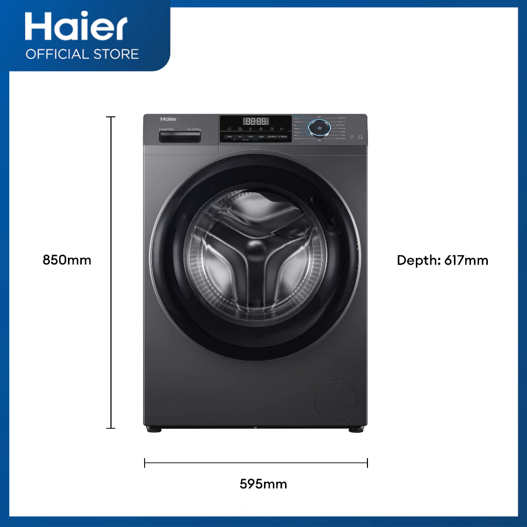 Haier HWD105-BP14929AS8 10.5/7 kg Ultra Care Super 525 Drum Front Load Inverter Series Washer & Dryer Combo Fully Automatic Washing Machine