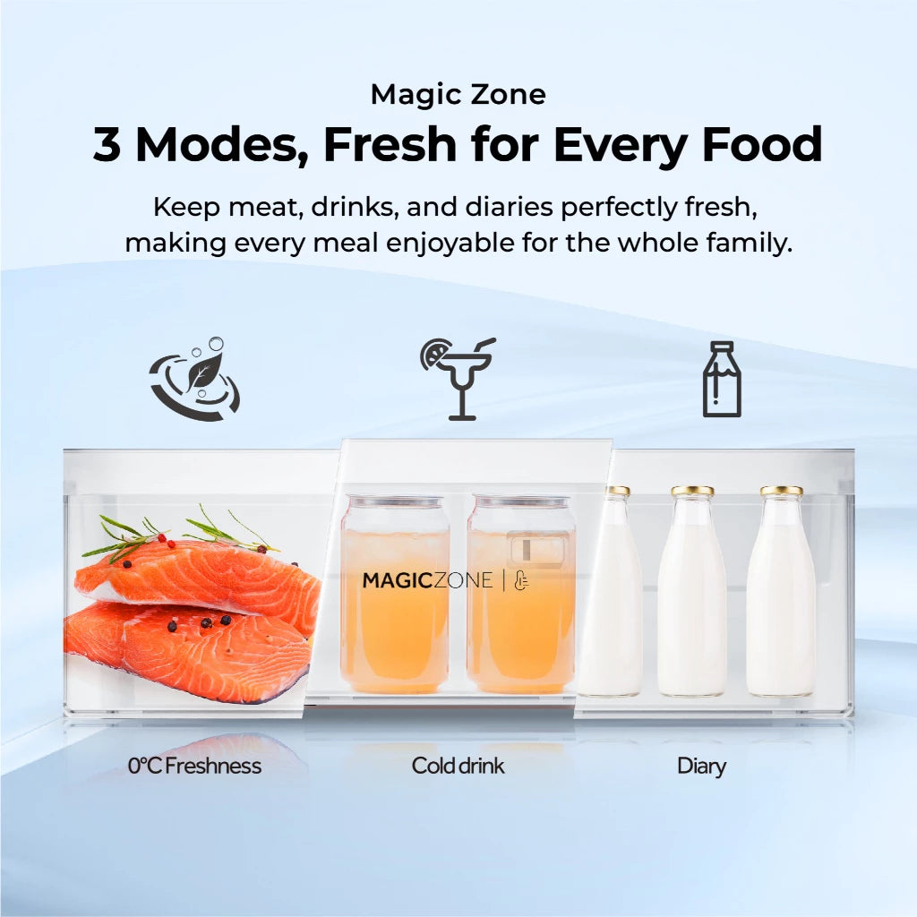 Haier HRF-IVB379VNFB 11.4 cu.ft./324L Magic Cooling No Frost Bottom Freezer Twin Inverter Two Door Refrigerator (Flash Black)