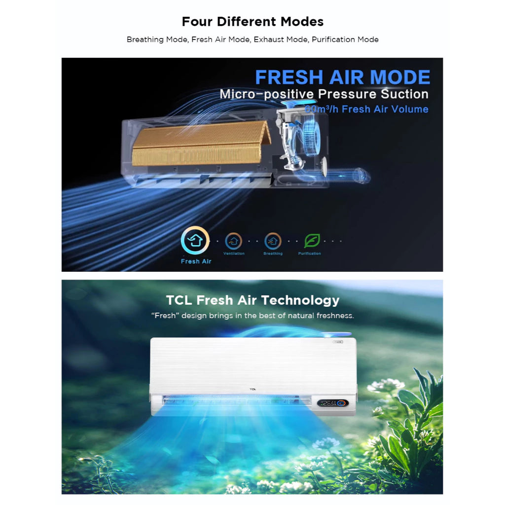 TCL FBI Series Split-type Aircon Fresh Air Inverter Energy Saving Air Conditioner