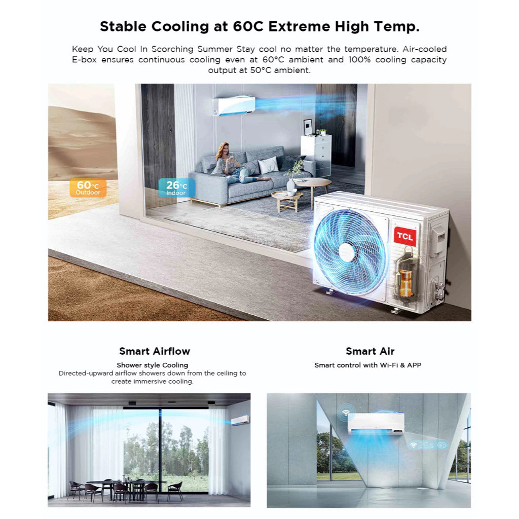 TCL FBI Series Split-type Aircon Fresh Air Inverter Energy Saving Air Conditioner