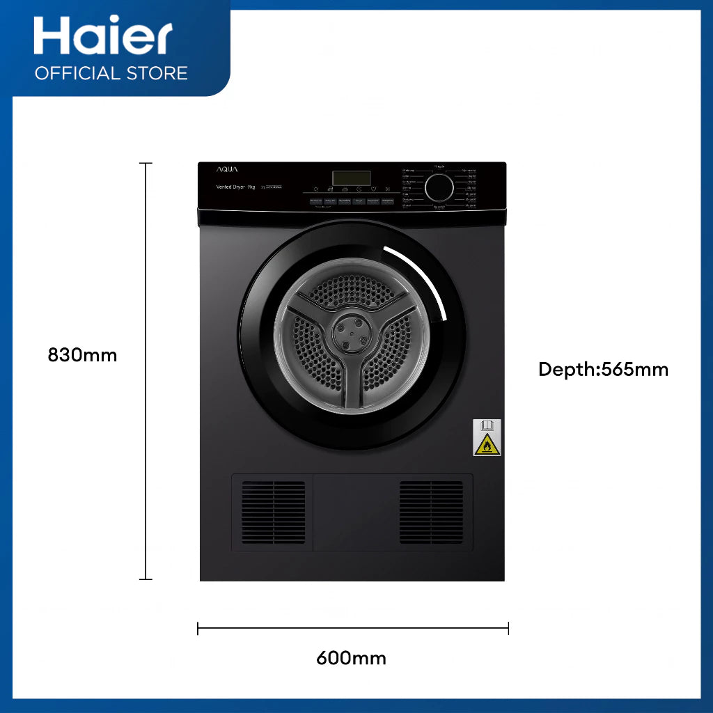 HAIER HD90-V939S8 9.0 kg Sensor Dry Front Load Vented Dryer