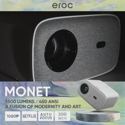 EROC Monet Projector (4K Decoding, 1080P Resolution)