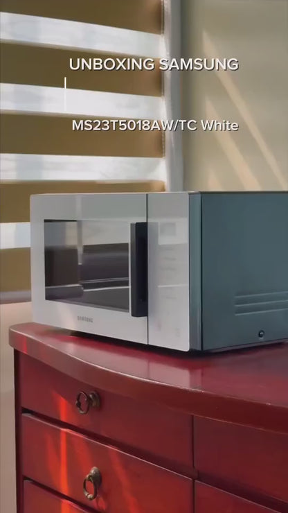 Samsung 23L Bespoke Microwave Oven Solo with Deodorization and Ceramic Inside™ Pure White MS23T5018AW/TC