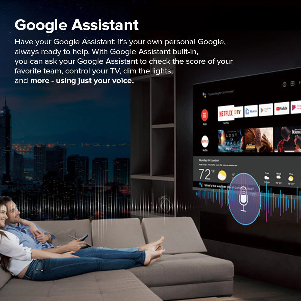Haier H43S80EUX 43 Inch QLED Google TV (Netflix & Youtube One Touch, Google Playstore, Google Assistant, Google Chromecast Built in, Dolby Digital Decoding, HDR)